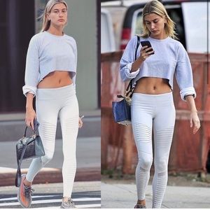 ALO Yoga White Moto High Waist Leggings Pants XS